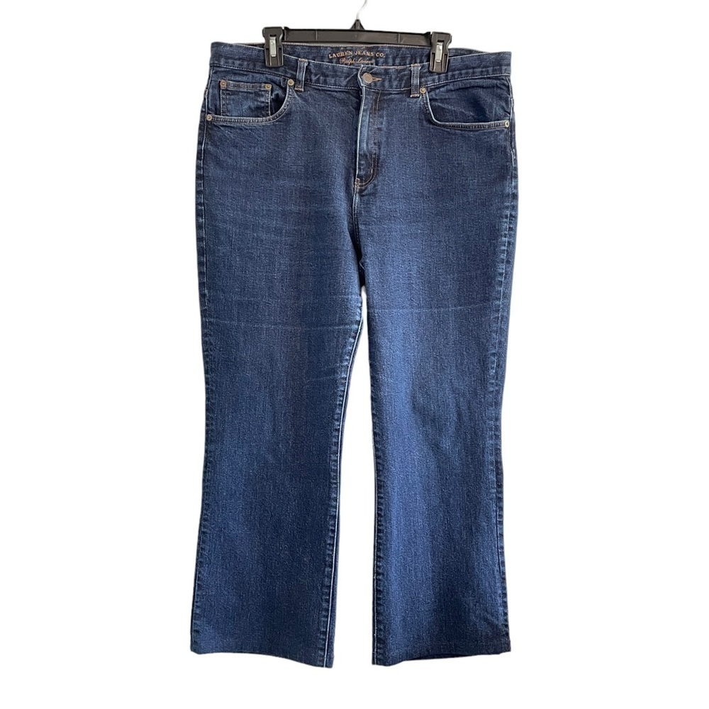 Ralph Lauren Jeans Company Classic Bootcut Blue Denim Pants Size 16 27” inseam